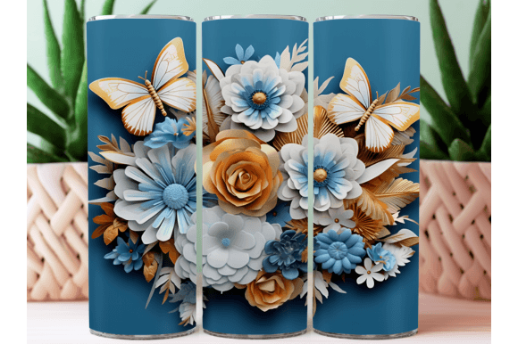 Download 3D Flower Tumbler Wrap Sublimation PNG - Sublimation png Collection
