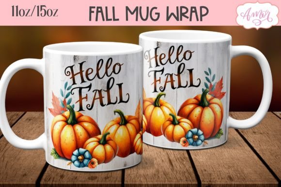 Download Hello Fall Mug Wrap PNG for Sublimation - Png for sublimation Collection