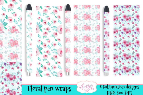 Download Floral Pen Wraps PNG for Sublimation - Png for sublimation Collection