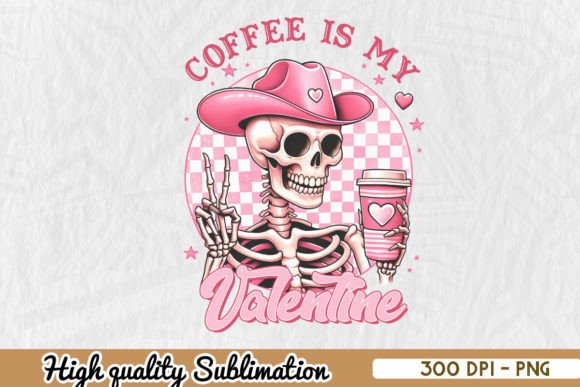 Download Coffee is My Valentine Pink Skeleton PNG - Premium Bundle