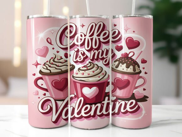 Download Coffee is My Valentine 20oz Tumbler Wrap - Premium Resources