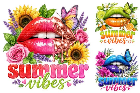 Download Summer Vibes Dripping Lips PNG - Lips png Collection